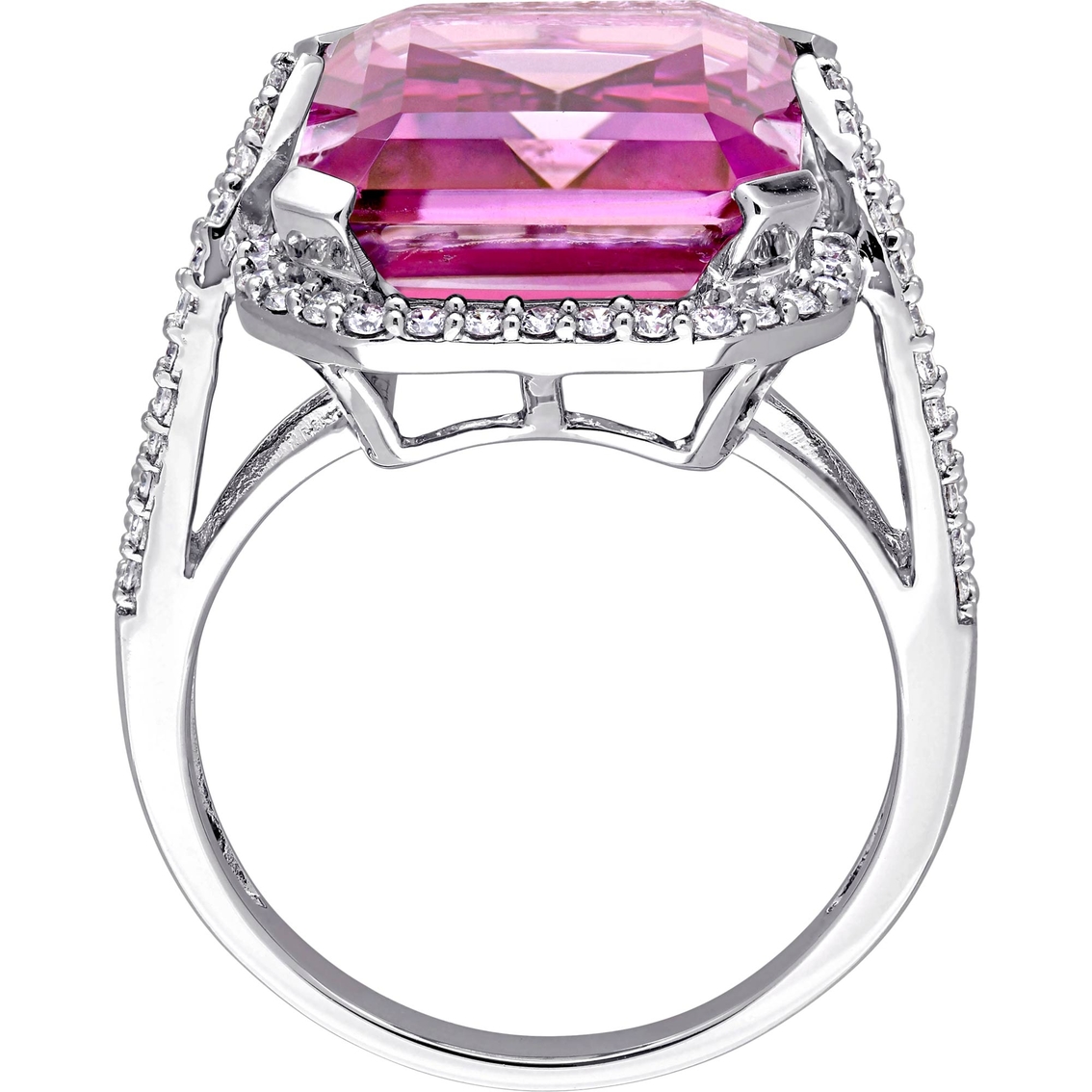 Sofia B. 14K White Gold 1/2 CTW Diamond Pink Topaz and Cocktail Ring - Image 3 of 4