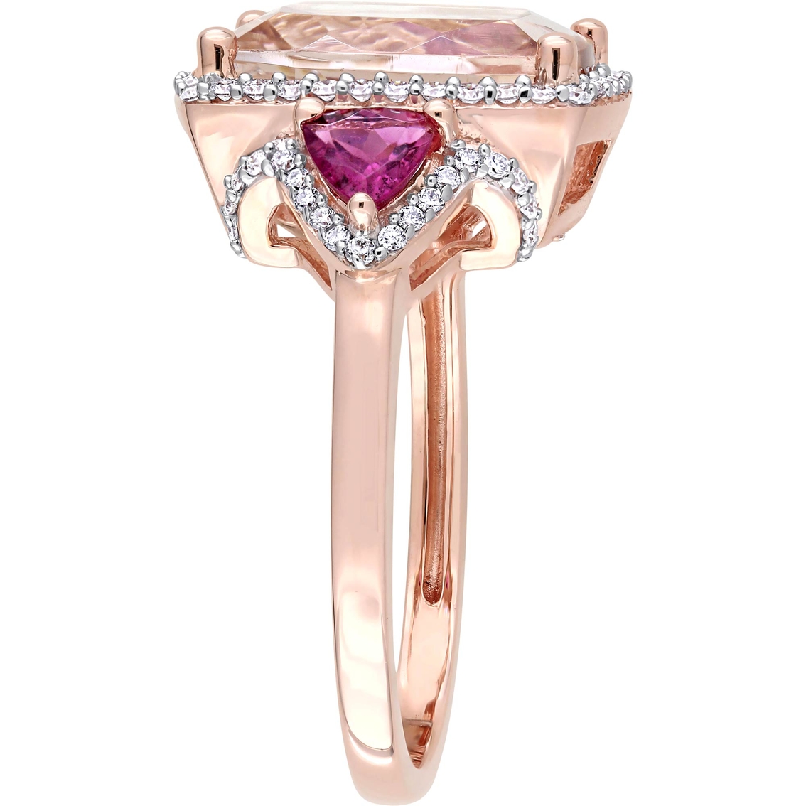 Morganite Pink Tourmaline and 1/3 CTW Diamond Halo Ring in 14K Rose Gold - Image 2 of 4