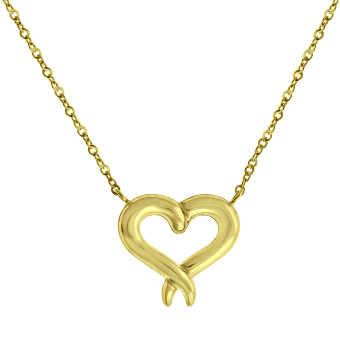 14k Yellow Gold High Polished Puffed Heart 18 In. Necklace | Gold ...