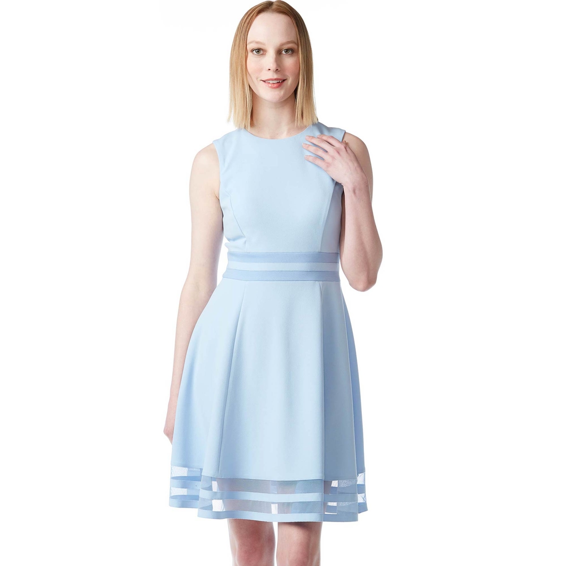 Calvin Klein Fit And Flare With Illusion Hem Dress Dresses Clothing Accessories Shop The Exchange