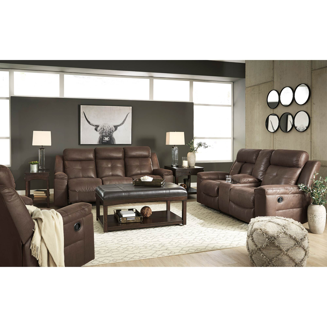 Signature Design by Ashley Jesolo Double Reclining Loveseat with Console - Image 3 of 4