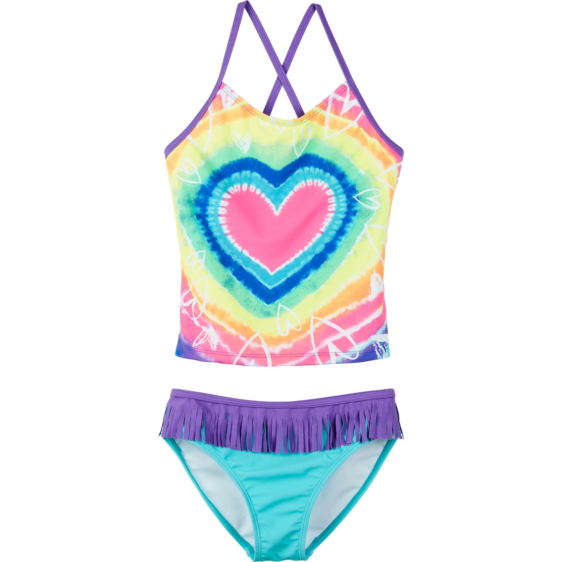 Tie Dye Heart Girls 2pc Swim | Girls 7-16 | Clothing & Accessories ...