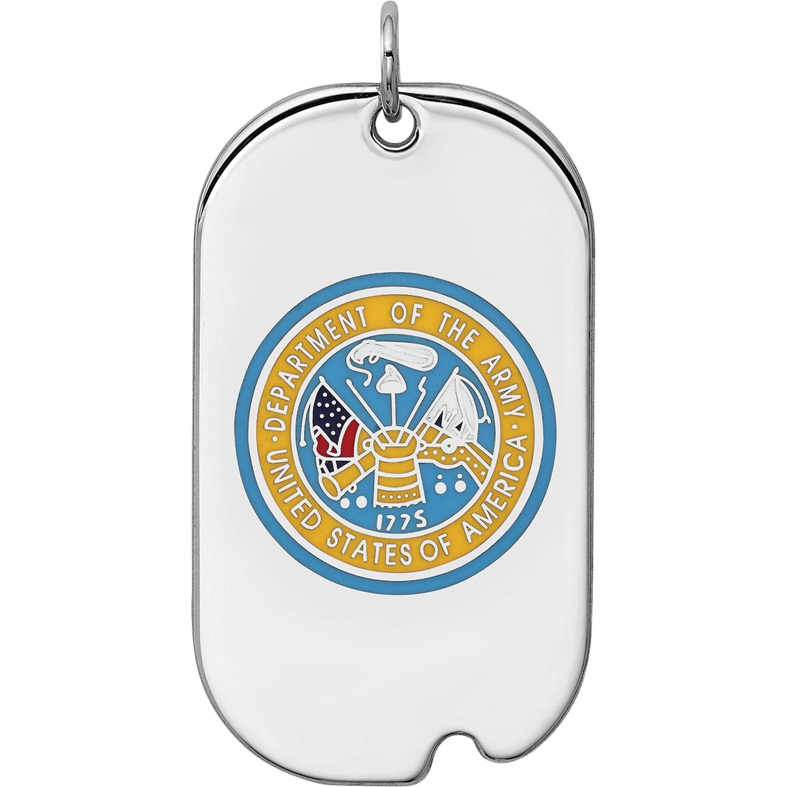 Jewelry Adviser Sterling Silver Rhod-plated US Coast Guard Dog Tag