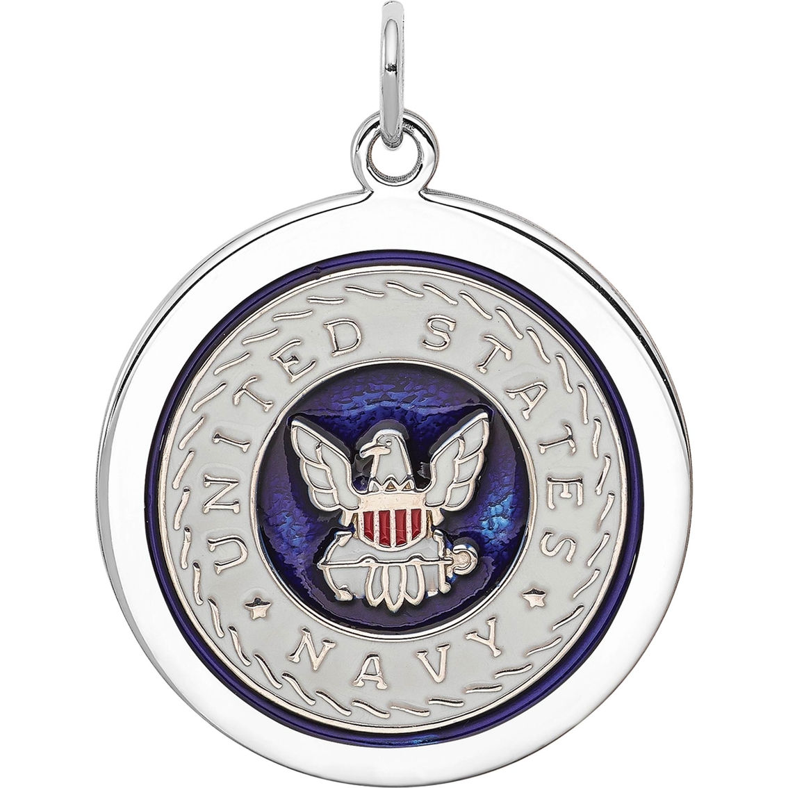 Rhodium-Plated Sterling Silver US Army Star Disc Charm 