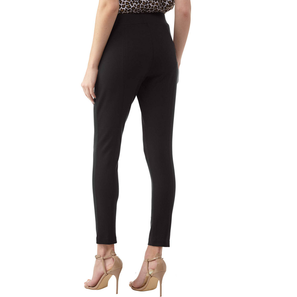 Michael Kors Womens Black Pocketed Logo Plate Elastic Waist Floral Skinny  Leggings Plus 1X