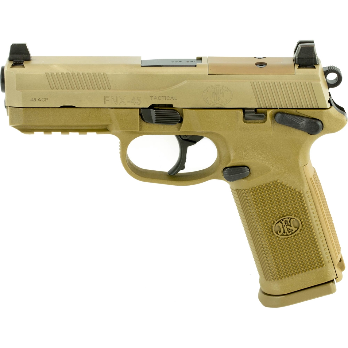 FN FNX-45 Tactical 45 ACP 4.5 in. Barrel 10 Rds 3-Mags NS Pistol Flat Dark Earth - Image 2 of 3