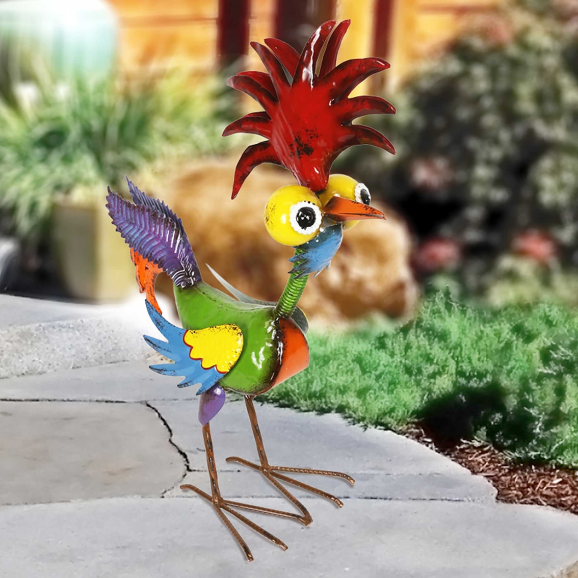 Alpine Wacky Tropical Metal Rooster Decor - Image 6 of 6