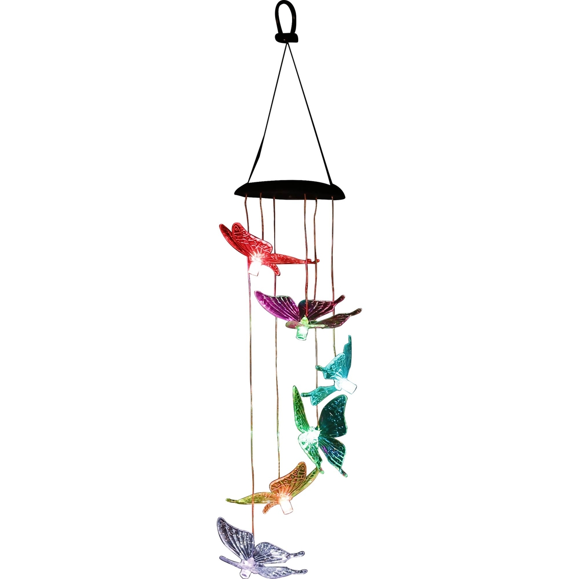 Alpine Solar Butterfly Wind Chime with LED Light - Image 2 of 4