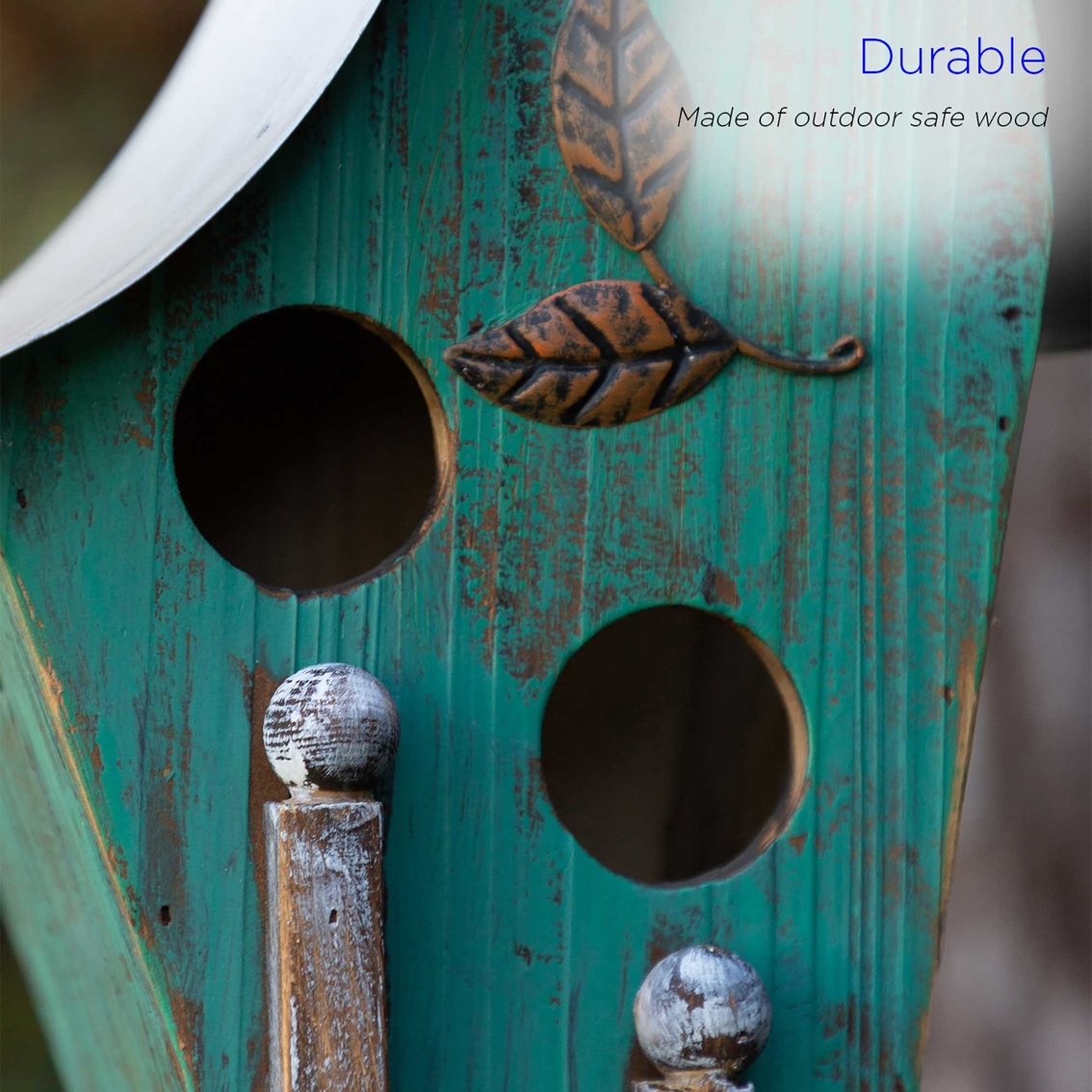 Alpine Turquoise Artful Wooden Birdhouse - Image 5 of 5
