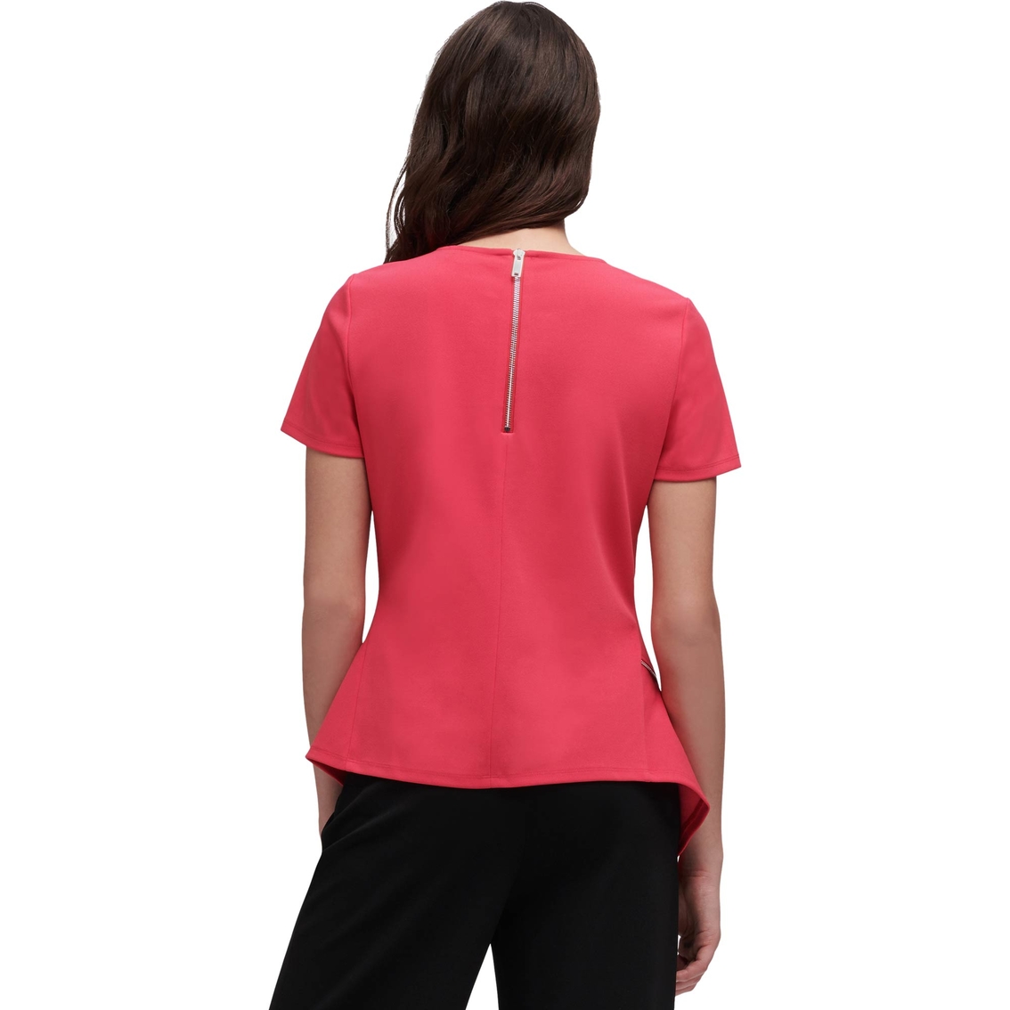 DKNY by Donna Karan Crewneck Asymmetrical Top with Zip Details - Image 2 of 2