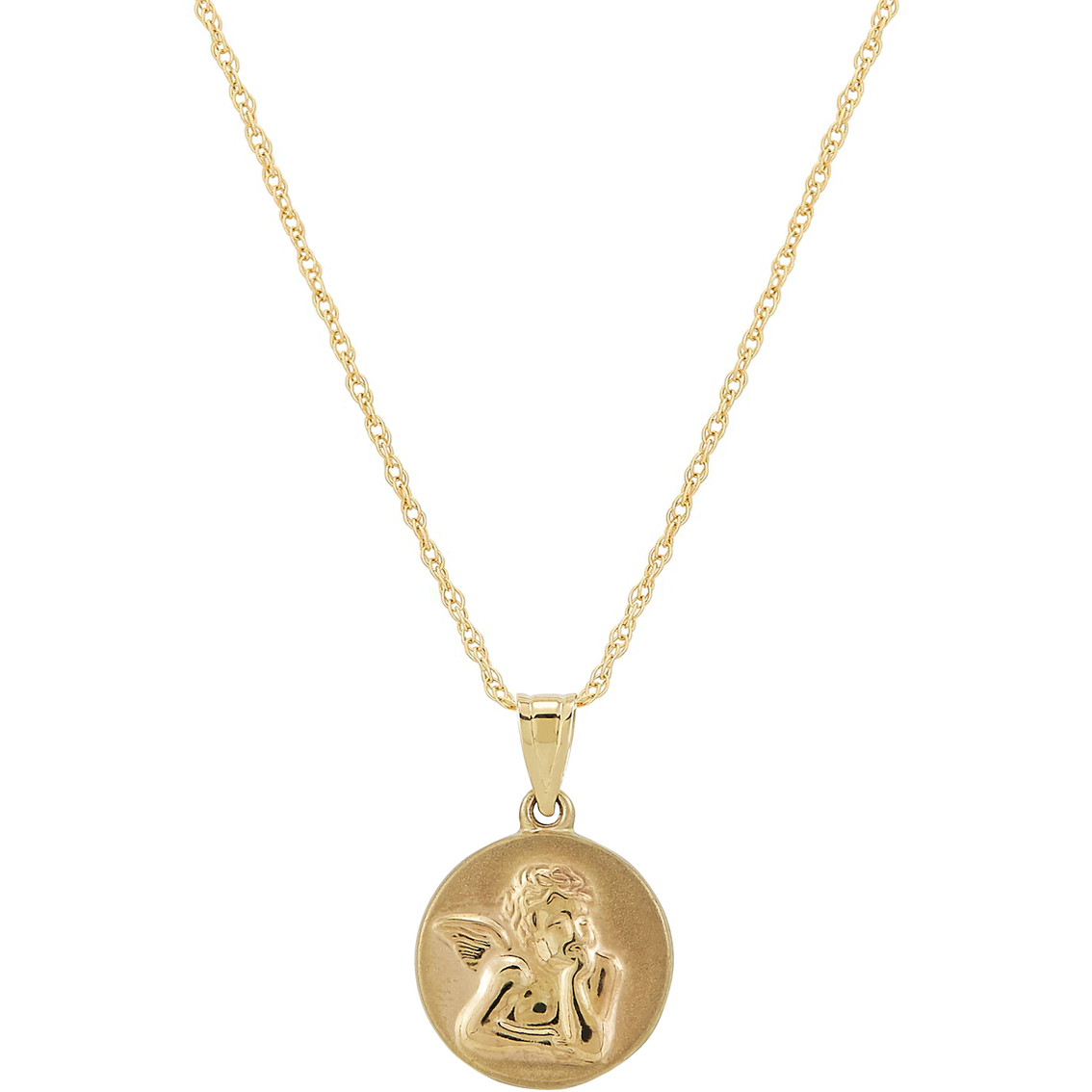 10k Yellow Gold Raphael Angel Pendant With Chain | Gold Necklaces ...