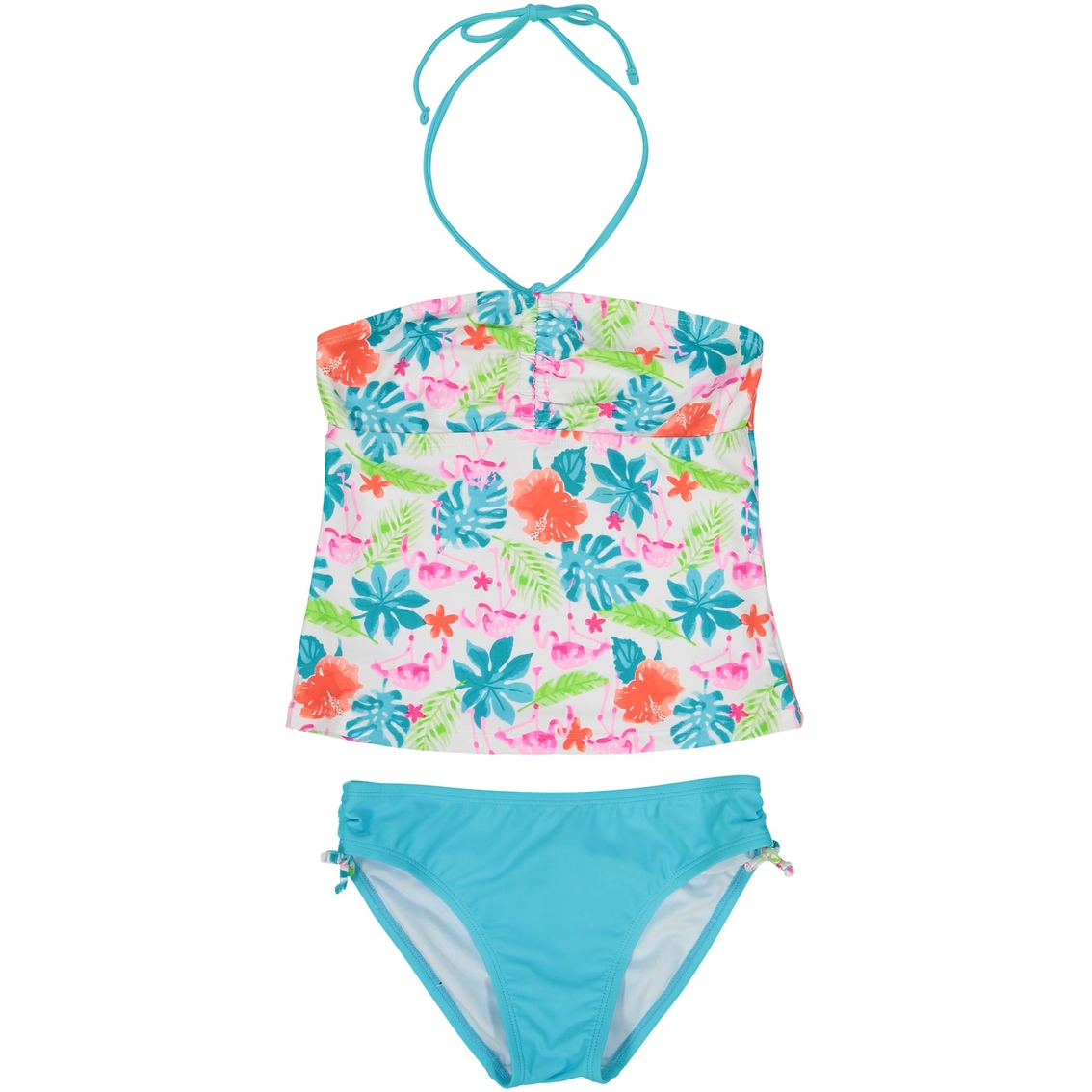 Tommy Bahama Girls Flamingo Floral Bandeau Tankini Swimsuit | Girls 7 ...