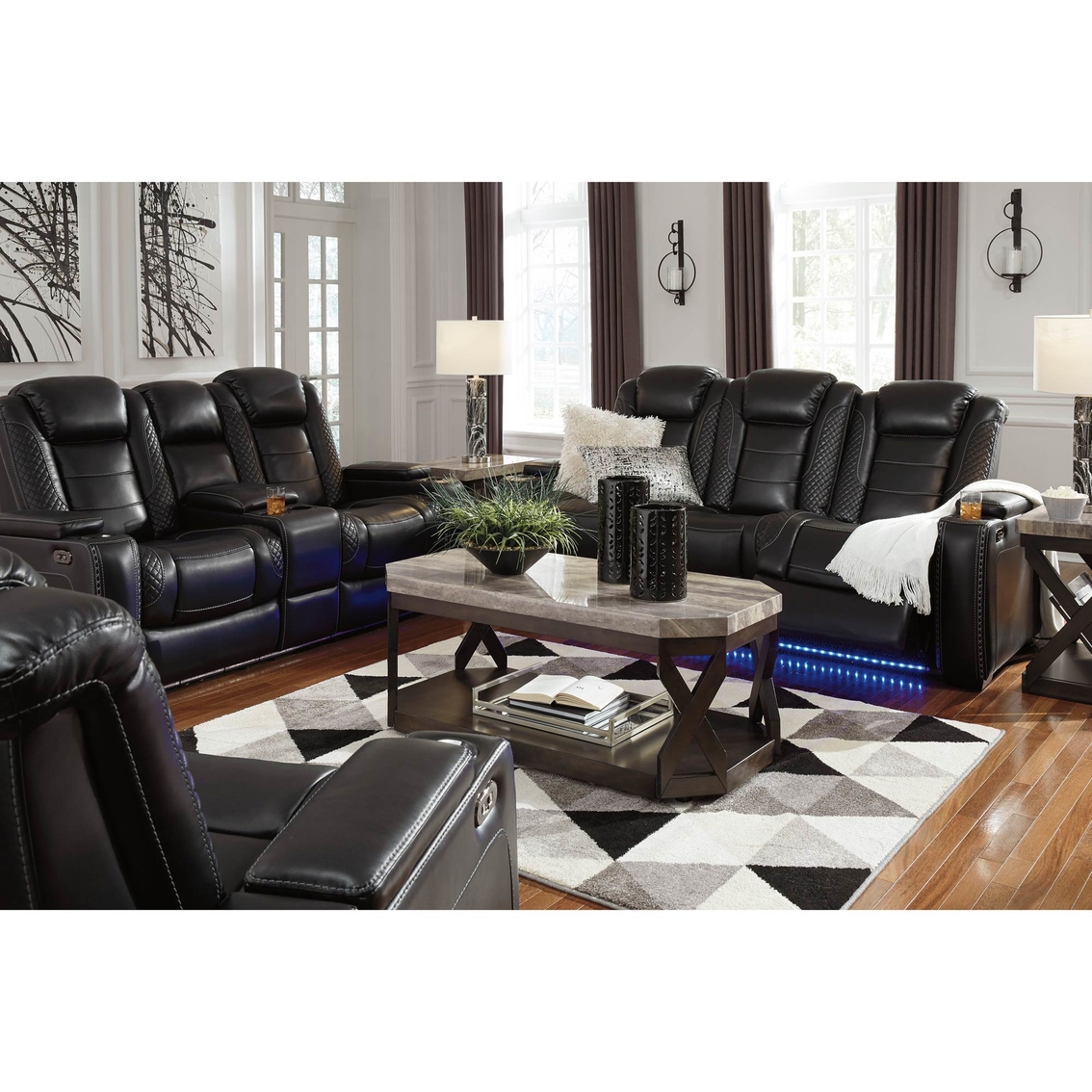 Party Time Power Reclining Sofa Loveseat Recliner W Adjustable