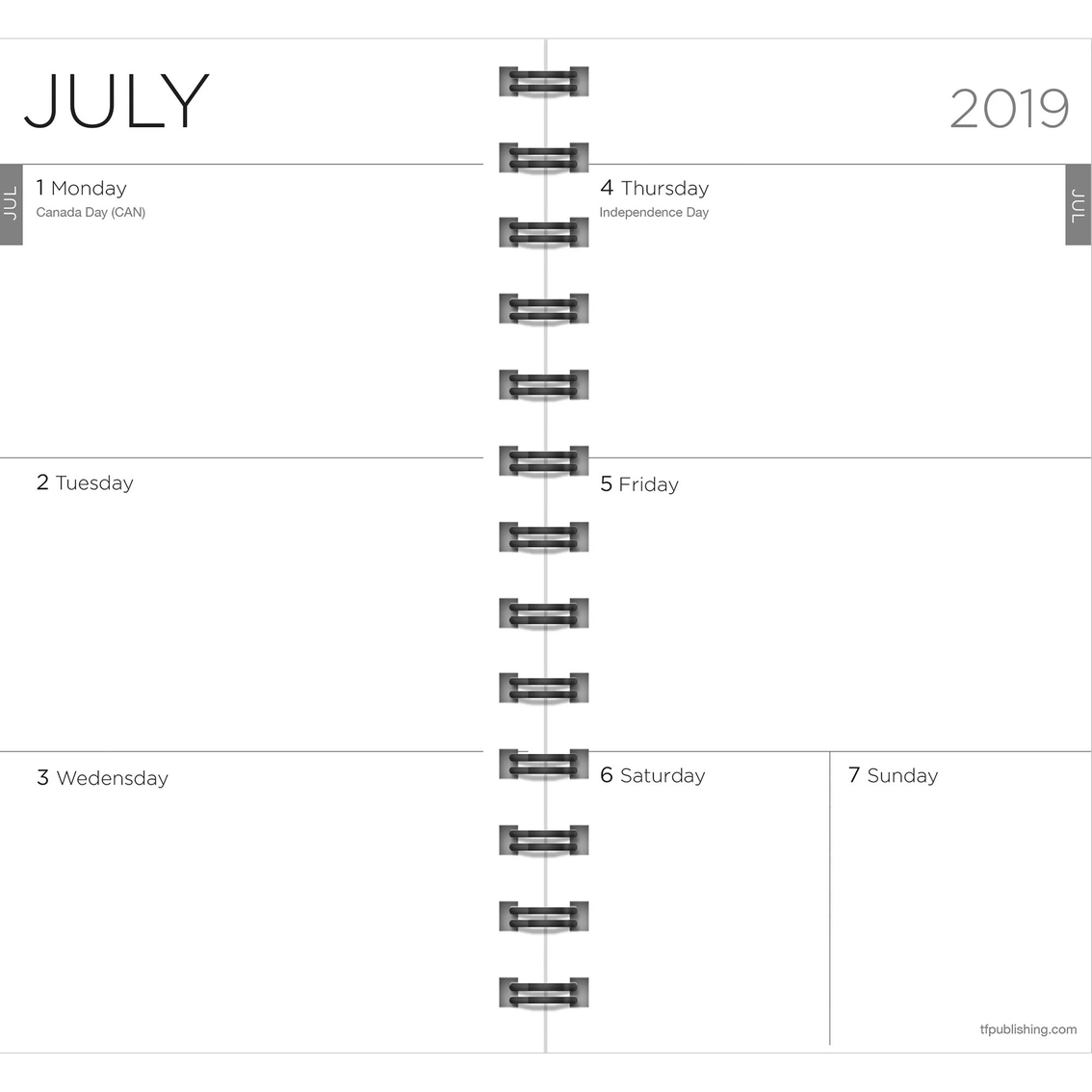 TF Publishing July 2019 - June 2020 Green Small Daily Weekly Monthly Planner - Image 3 of 3