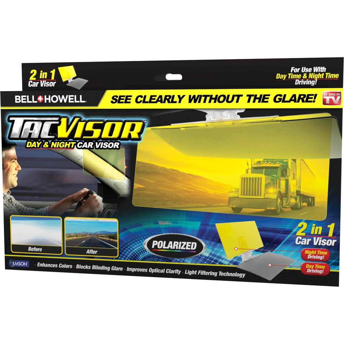 Night Vision Visor: Polarized Car Visor for Headlight Glare