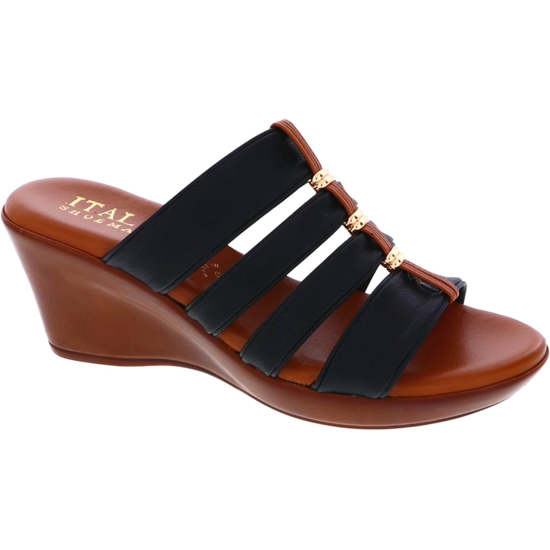 Italian Shoemakers 4 Band Stretch Wedge Sandals | Wedge | Shoes | Shop ...