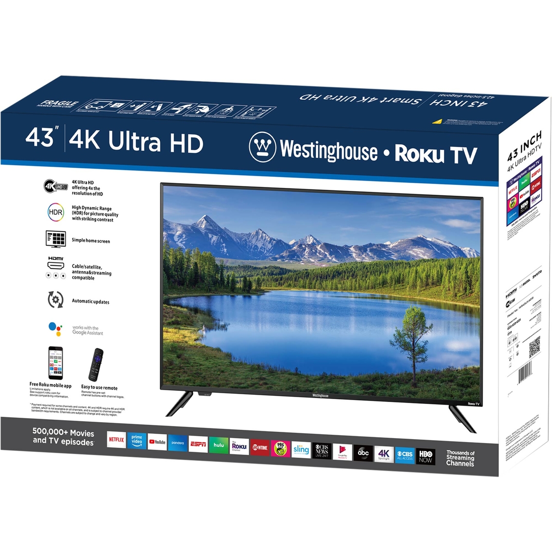 テレビ/映像機器 テレビ Westinghouse 43 In. 4k Ultra Hd Roku Smart Tv Wr43ue4019 | Tvs 