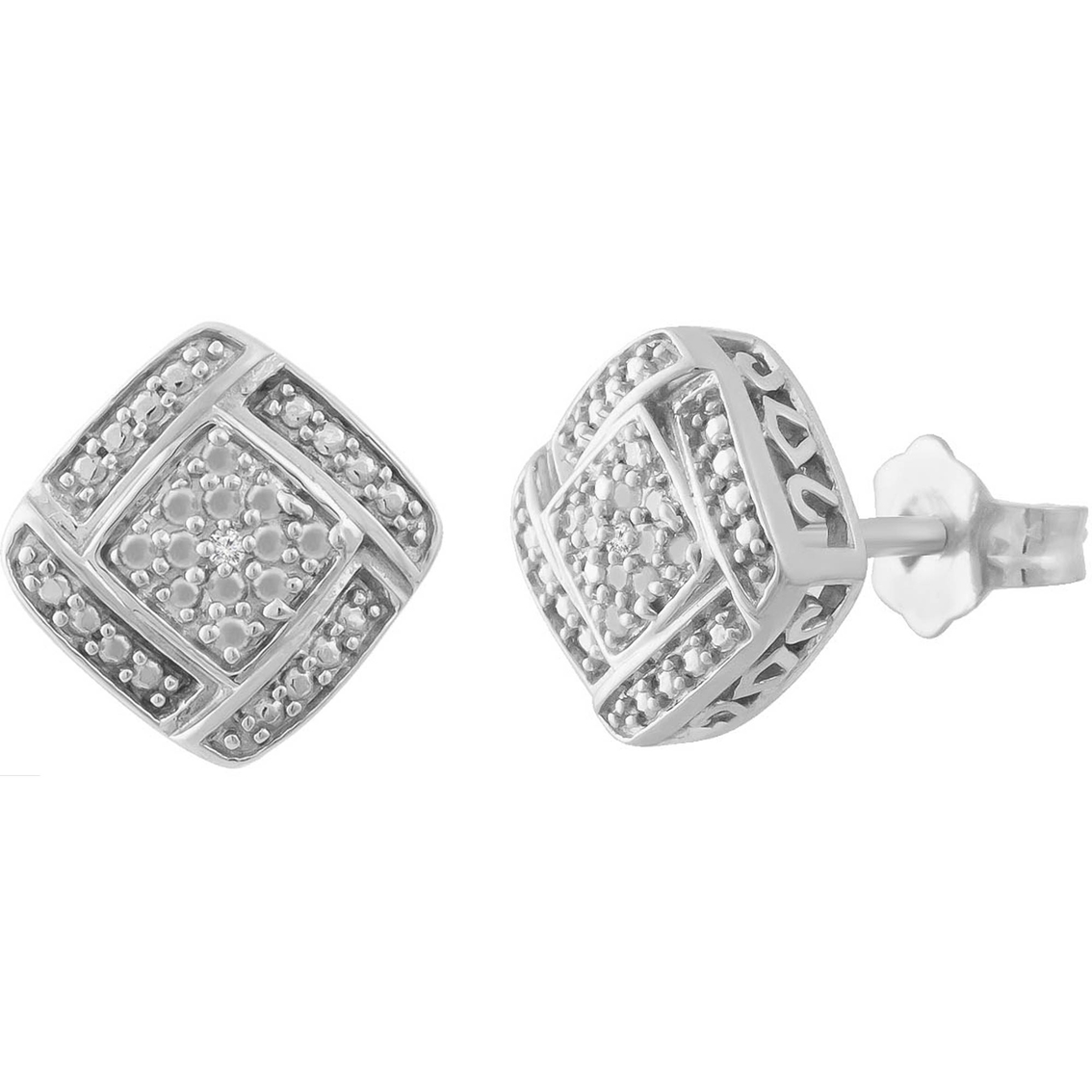 Sterling Silver Diamond Accent Pendant, Earrings and Ring Box Set - Image 3 of 4