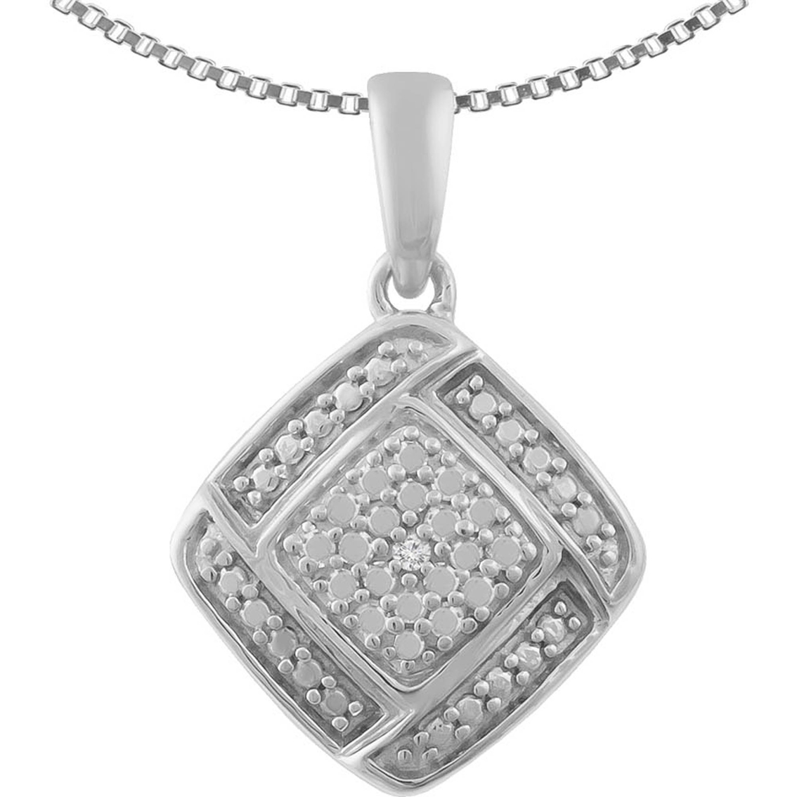 Sterling Silver Diamond Accent Pendant, Earrings and Ring Box Set - Image 4 of 4