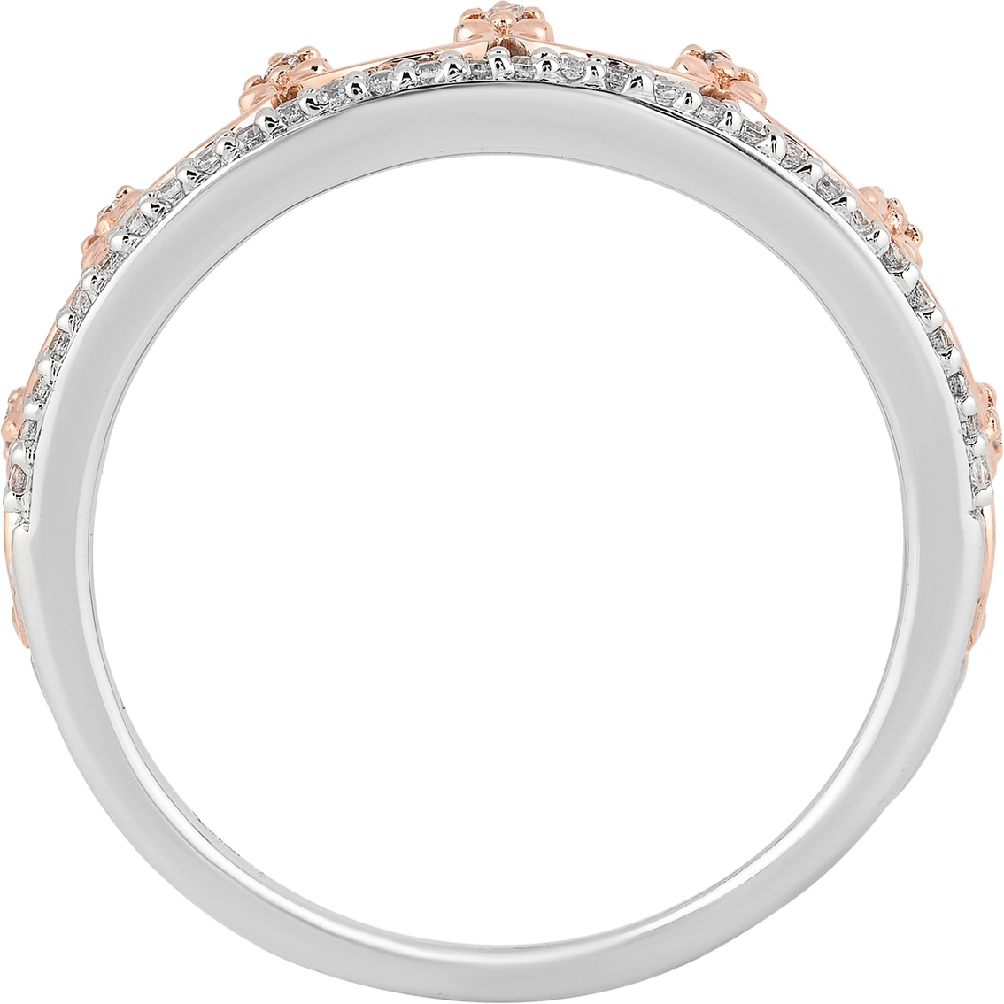 Disney Enchanted 14K Rose Gold Over Sterling Silver 1/10 CTW Diamond Ring, Size 7 - Image 4 of 4