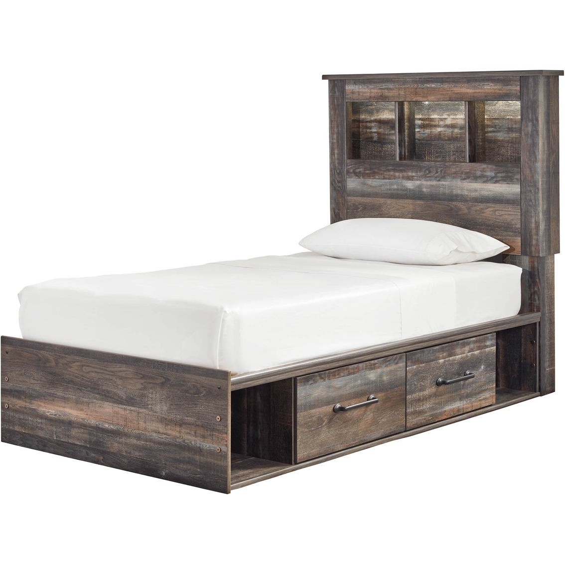 Signature Design by Ashley Drystan Bookcase Headboard Bed with 2 Side Storage Units - Image 5 of 8