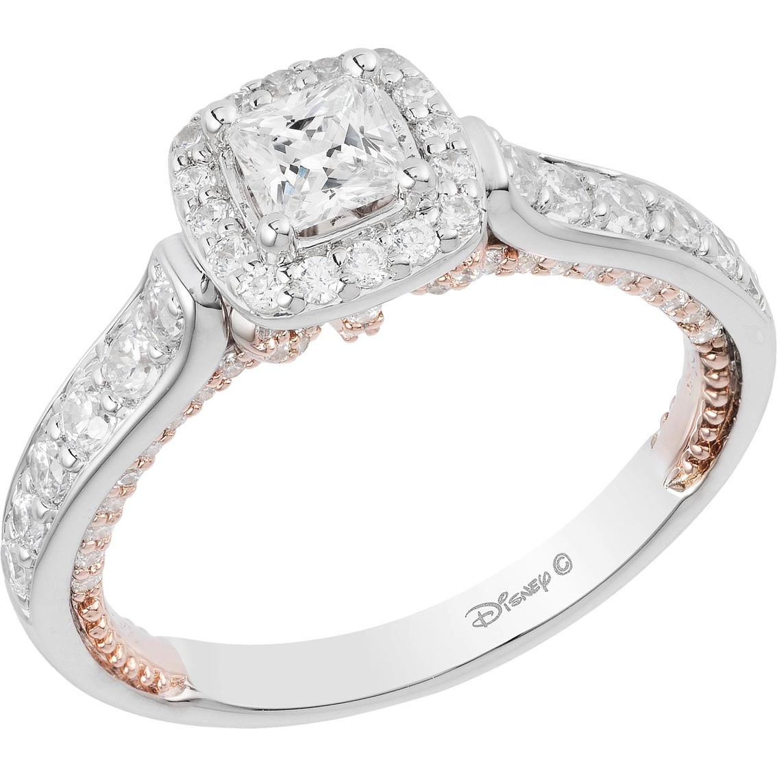 Disney Enchanted 10k Two Tone 1 Ctw Diamond Snow White Bridal Ring Size