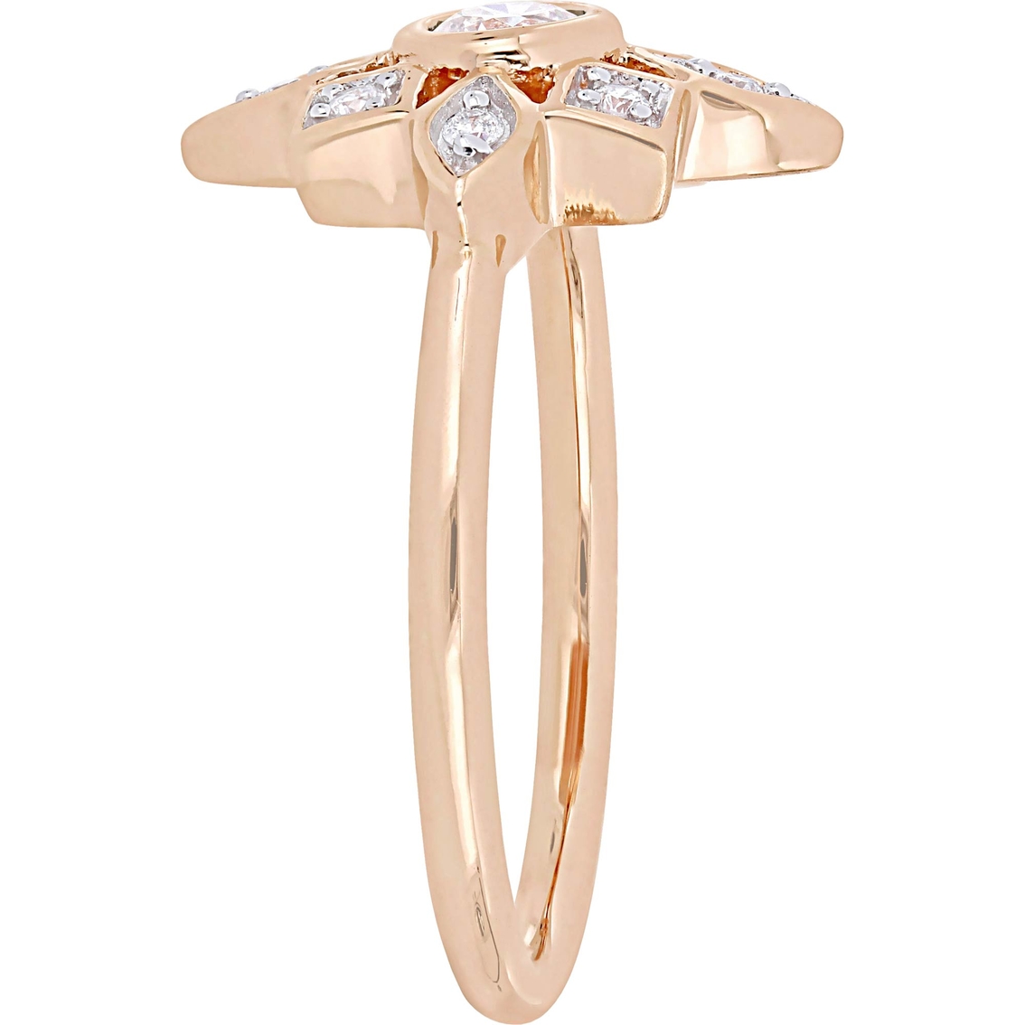 Diamore 10K Rose Gold 1/3 CTW Diamond Floral Ring - Image 2 of 4