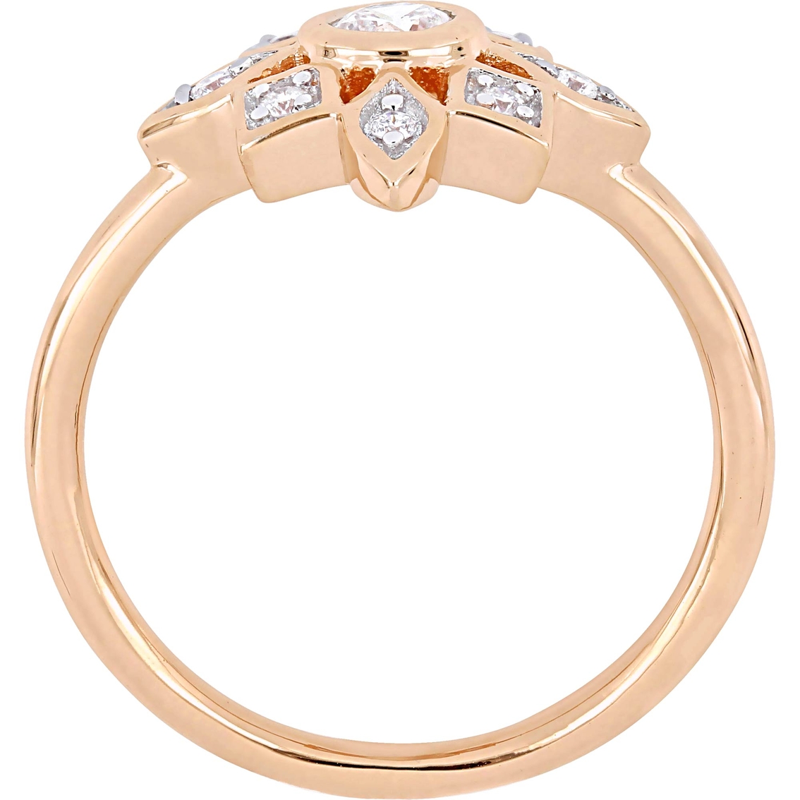 Diamore 10K Rose Gold 1/3 CTW Diamond Floral Ring - Image 3 of 4