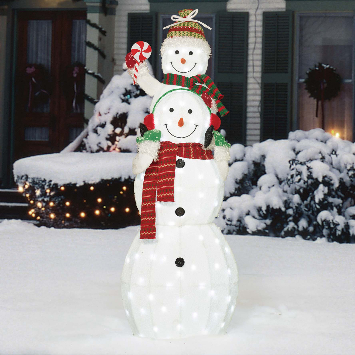 Everstar 60 In. Led Plush Snowman Sculpture | Christmas Outdoor Decor ...