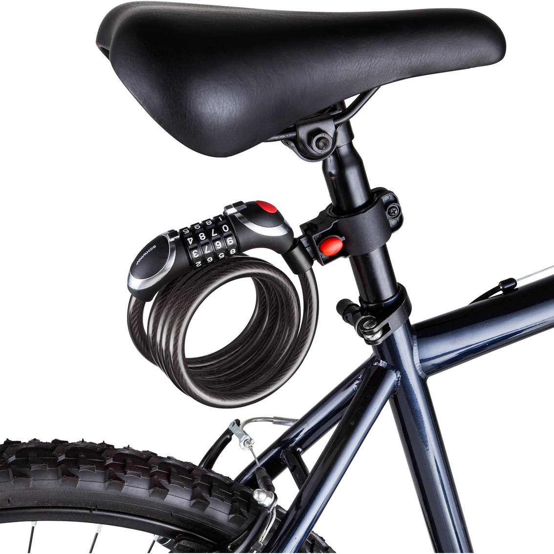 Schwinn 5 Ft X 10 Mm Coil Resettable Combo Bike Lock With Light | Bike ...