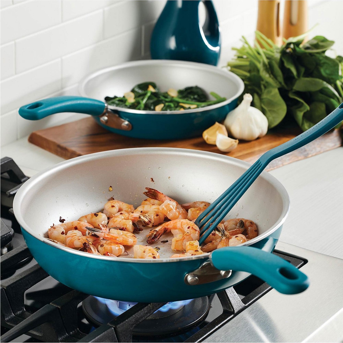 Rachael Ray Create Delicious Hard Anodized Nonstick Deep Skillet Twin Pack - Image 6 of 6