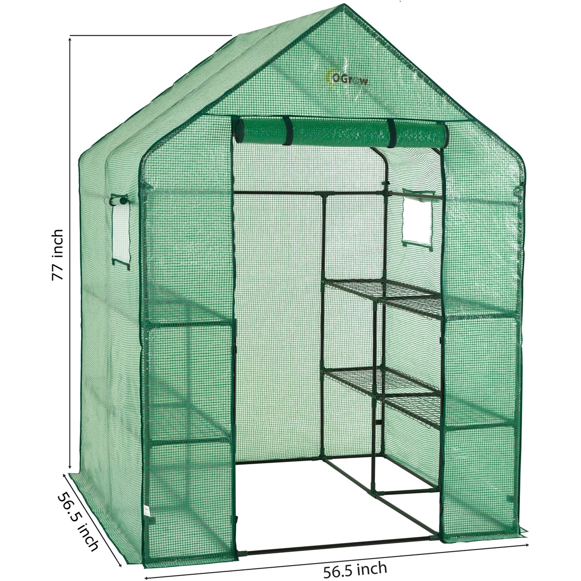 Ogrow 2 Tier 8 Shelf Greenhouse PE Replacement Cover - Image 5 of 5