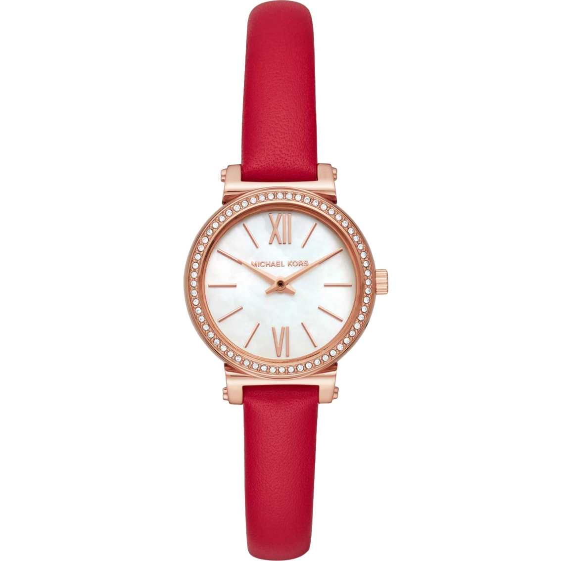 Michael Kors Women's Leather Strap Petite Sofie Watch | Leather Band ...