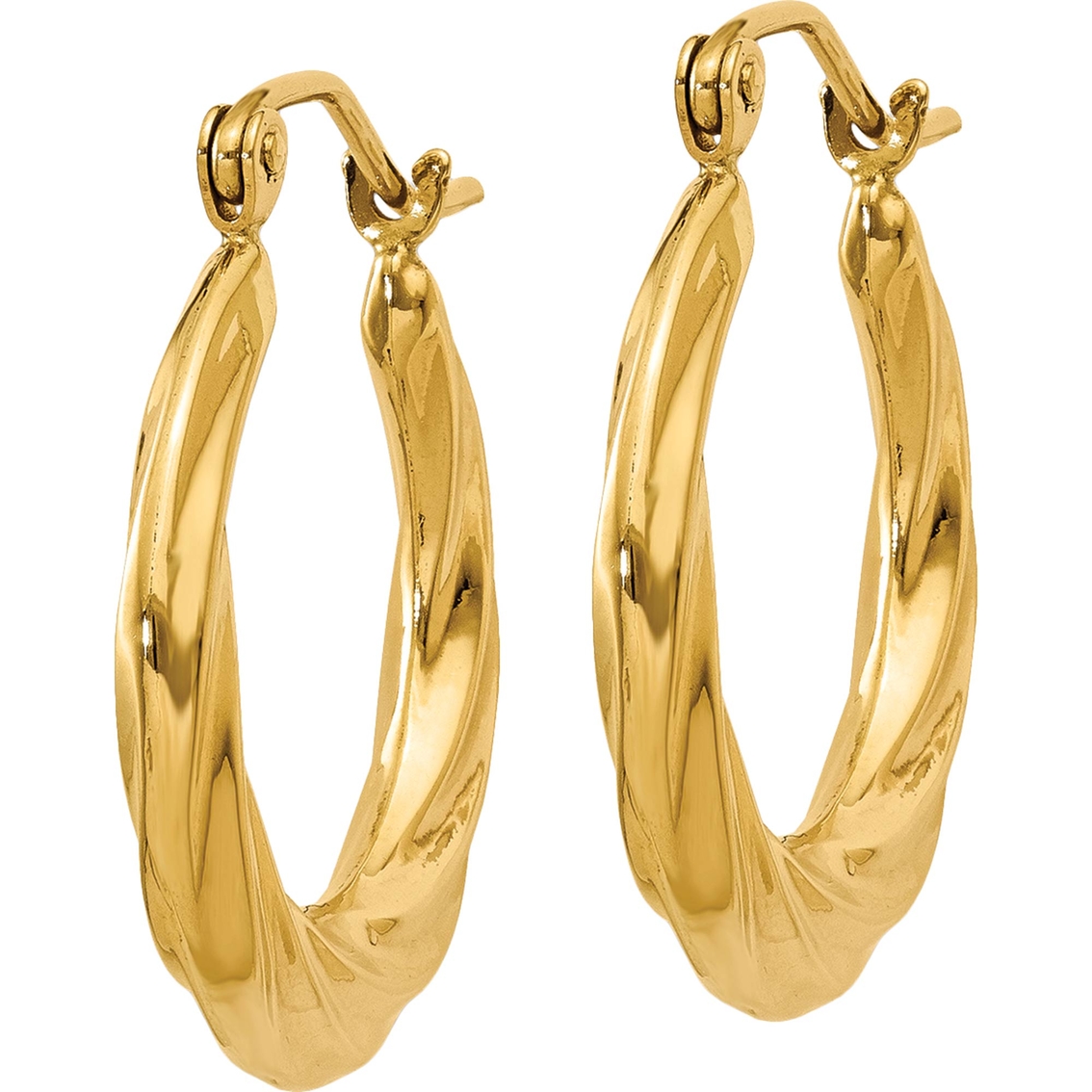 14K Yellow Gold Twisted Hoop Earrings - Image 2 of 2