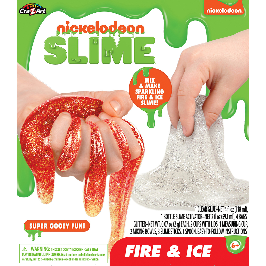 Nickelodeon Slime Fire And Ice Kit Doughs Putty Sand