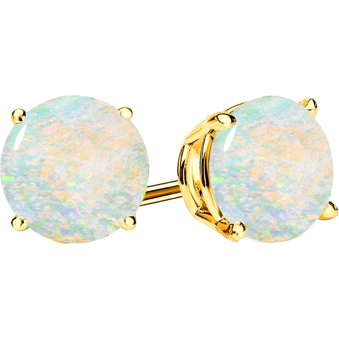 14k Gold 9mm Opal Studs | Gemstone Earrings | Jewelry & Watches | Shop ...