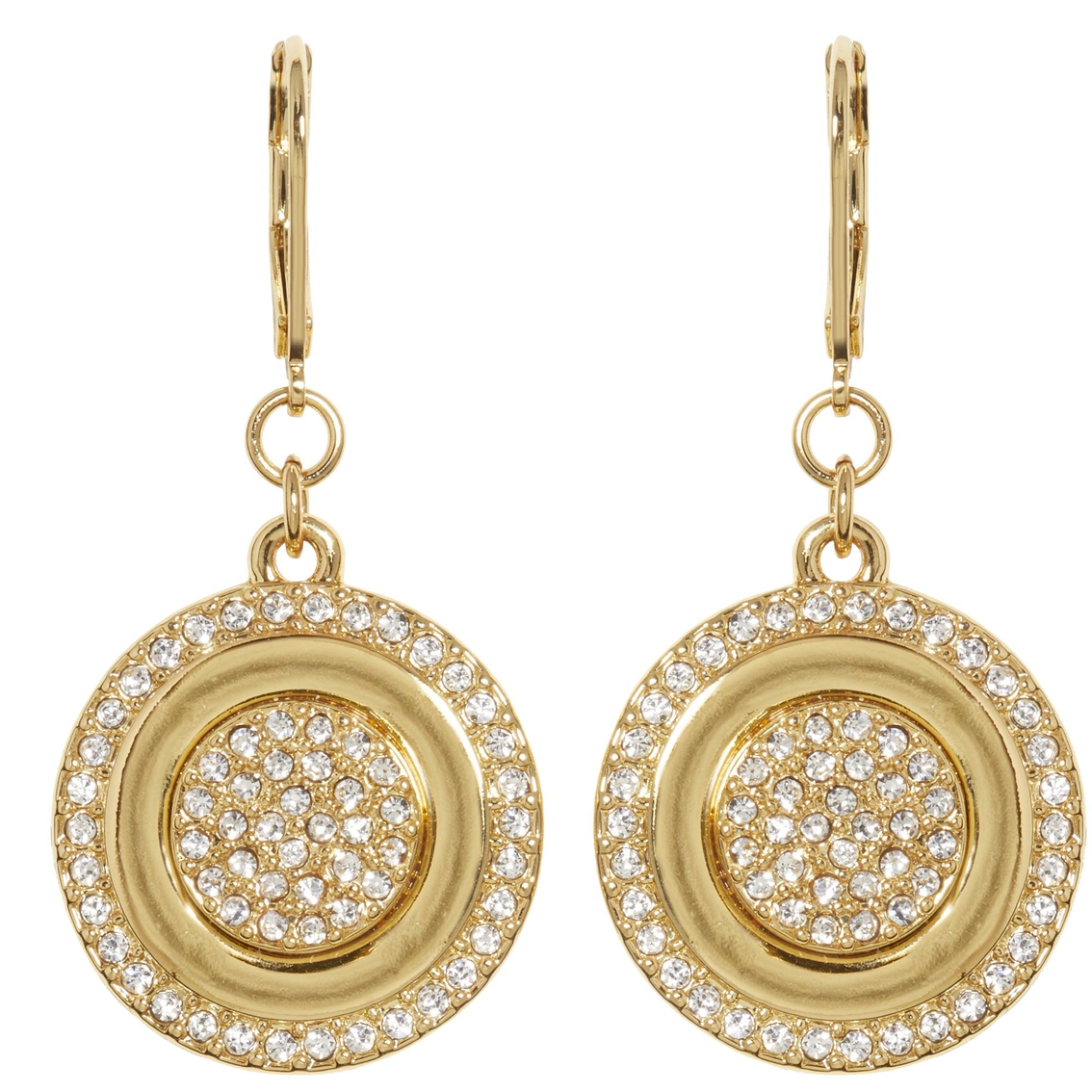 Vince Camuto Goldtone Pave Crystal Disc Earring | Fashion Earrings ...