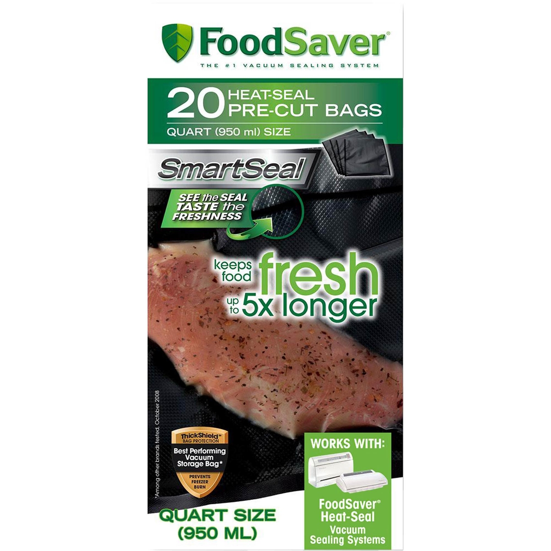 Foodsaver Pre-Cut Vaccum Seal 1 Quart Bags 20 Count - Each