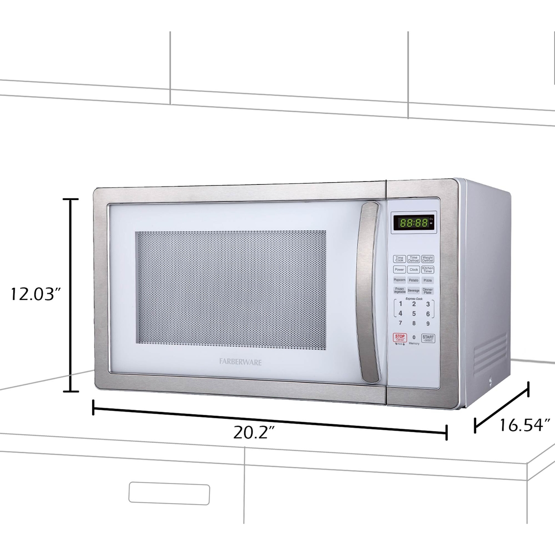 Farberware Classic 1.1 cu. ft. 1000 Watt Microwave Oven - Image 7 of 8
