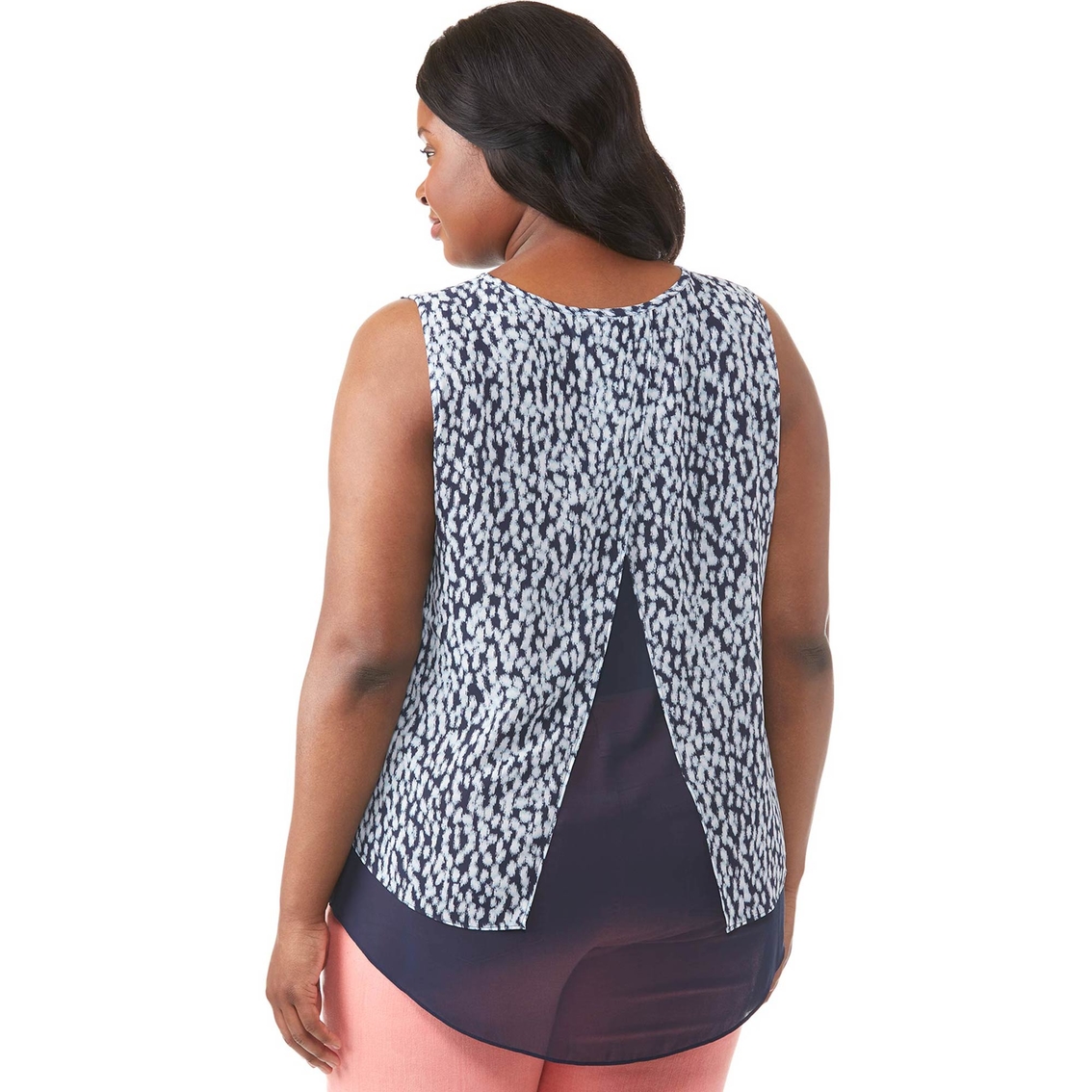 Michael Kors Plus Size Ikat Sleevless Cut Out Top - Image 2 of 2