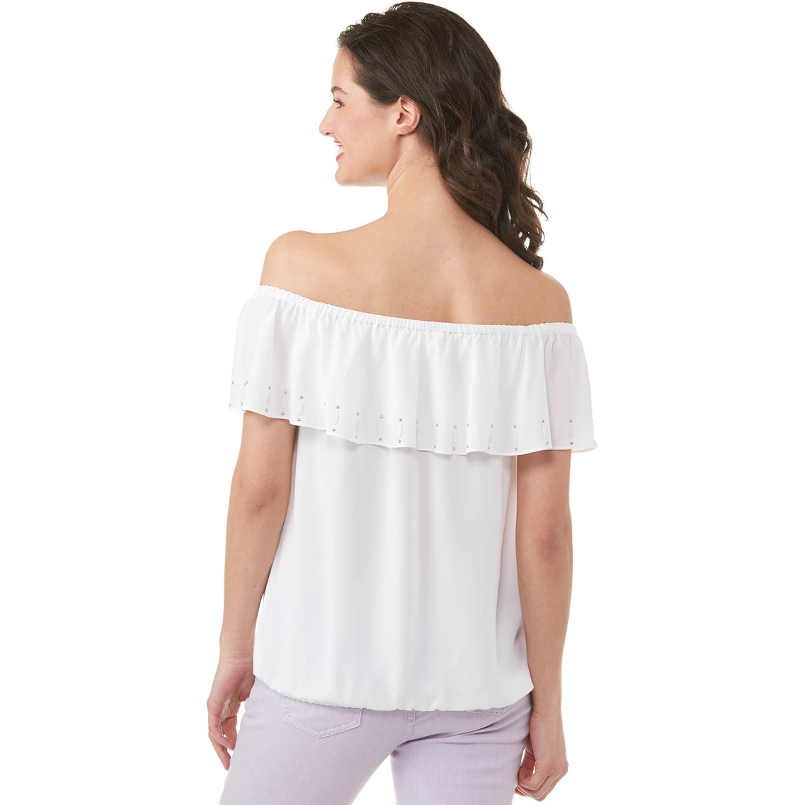 MICHAEL KORS RUFFLE OFF THE SHOULDER TOP - Image 2 of 2