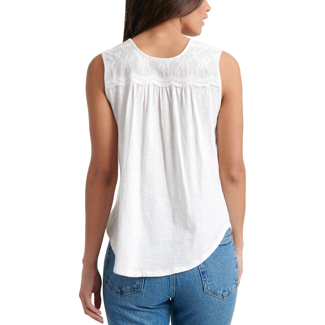 Lucky Brand Henley Top with Applique - Image 2 of 3