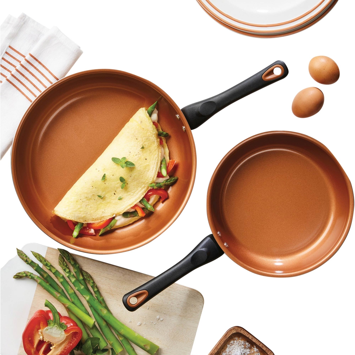 Farberware Glide Copper Ceramic Nonstick 12 pc. Cookware Set - Image 3 of 8
