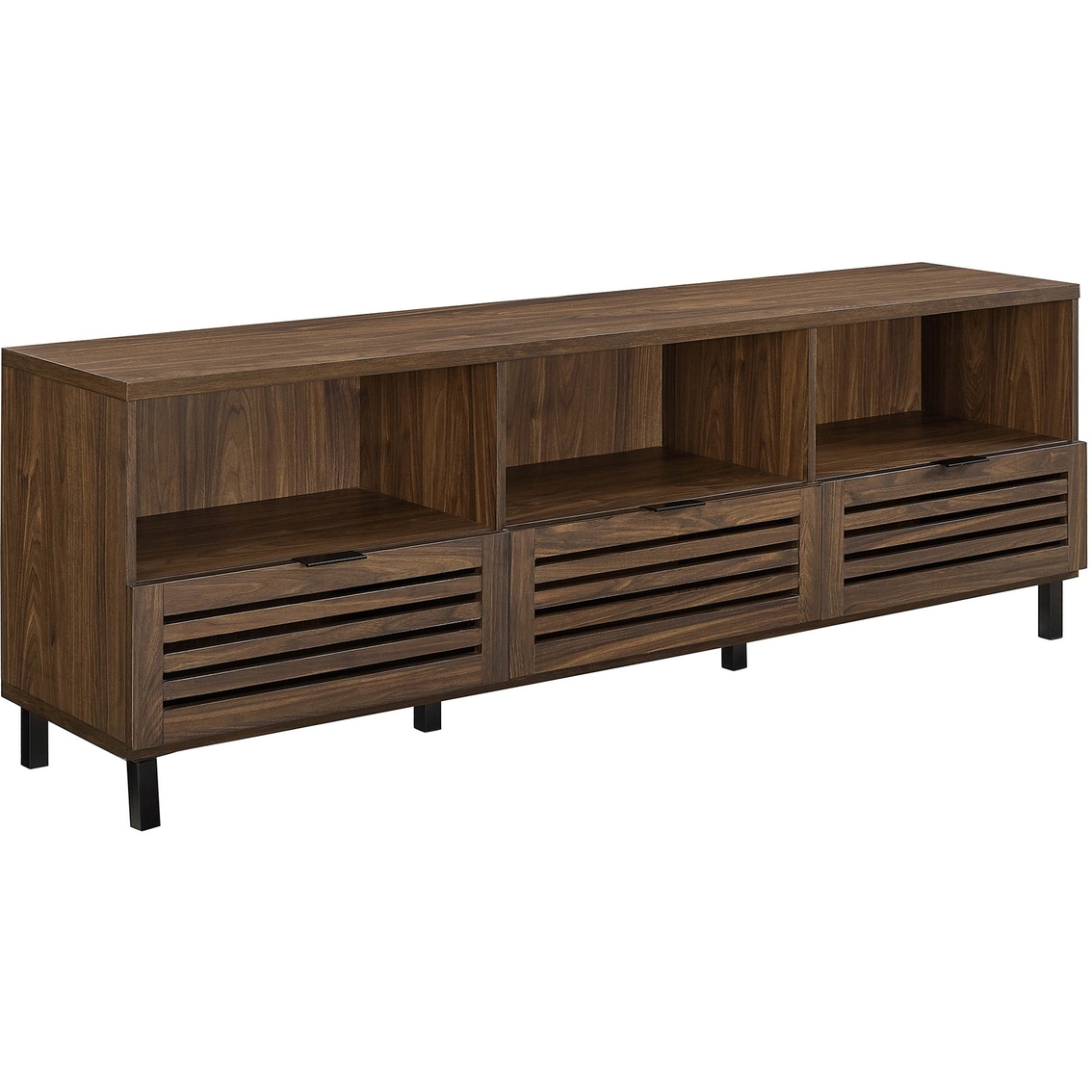 Walker Edison 70 in. Modern TV Stand with Slatted Drawers - Image 2 of 4