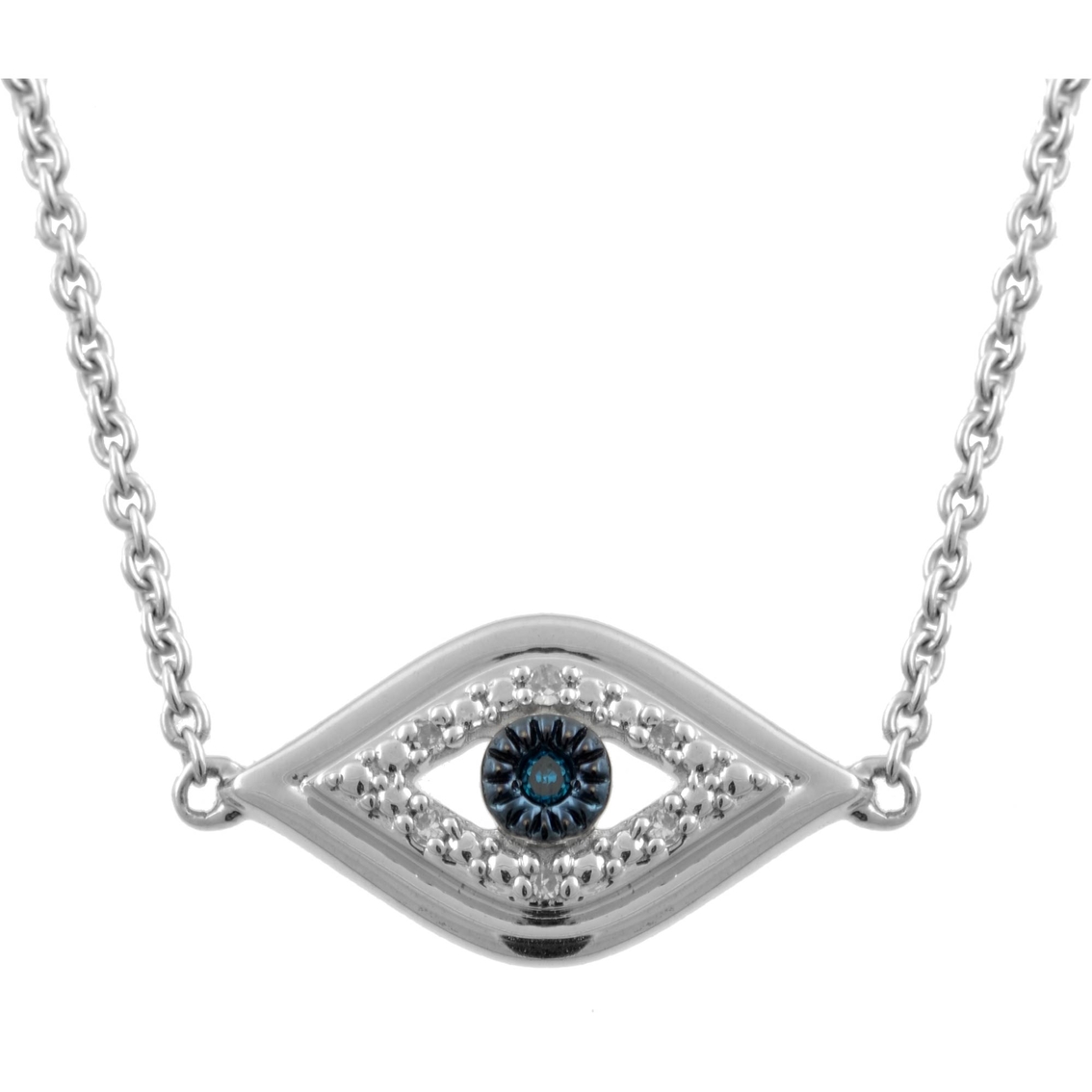Sterling Silver Accent Diamond Evil Eye Choker | Diamond Fashion ...