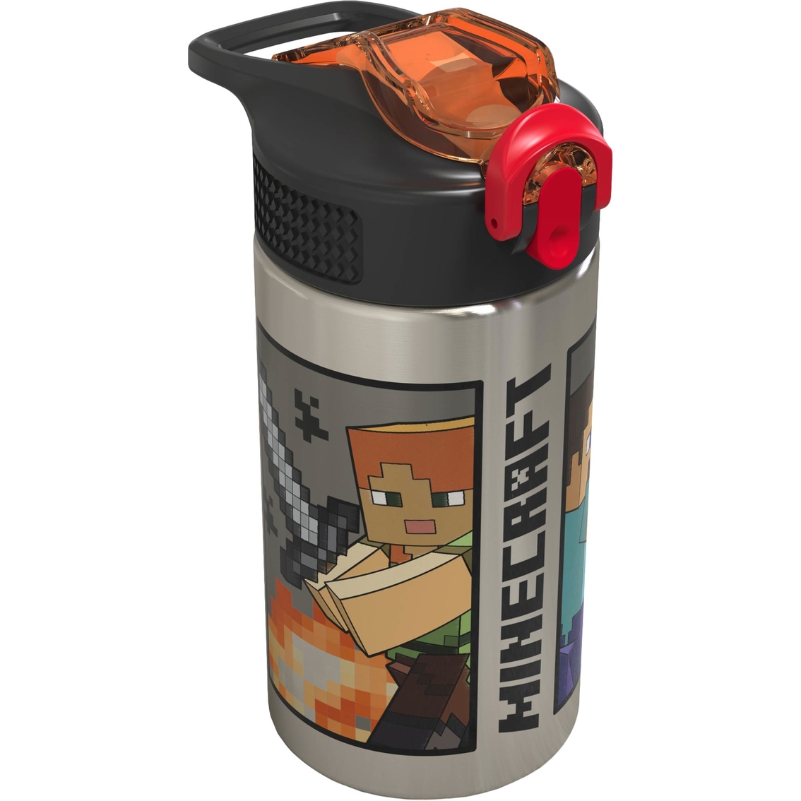 Minecraft Water Bottle With Straw - Creeper