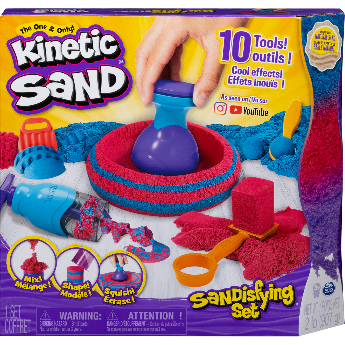 Spin Master Kinetic Sand Sandtastic Playset With 2 Lb. Of Sand, 10 Tools  And Molds, Doughs, Putty & Sand, Baby & Toys