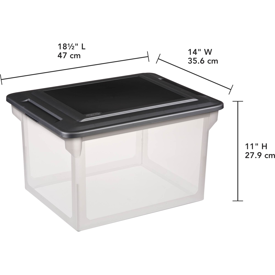 Sterilite File Box with Black Lid - Image 2 of 4