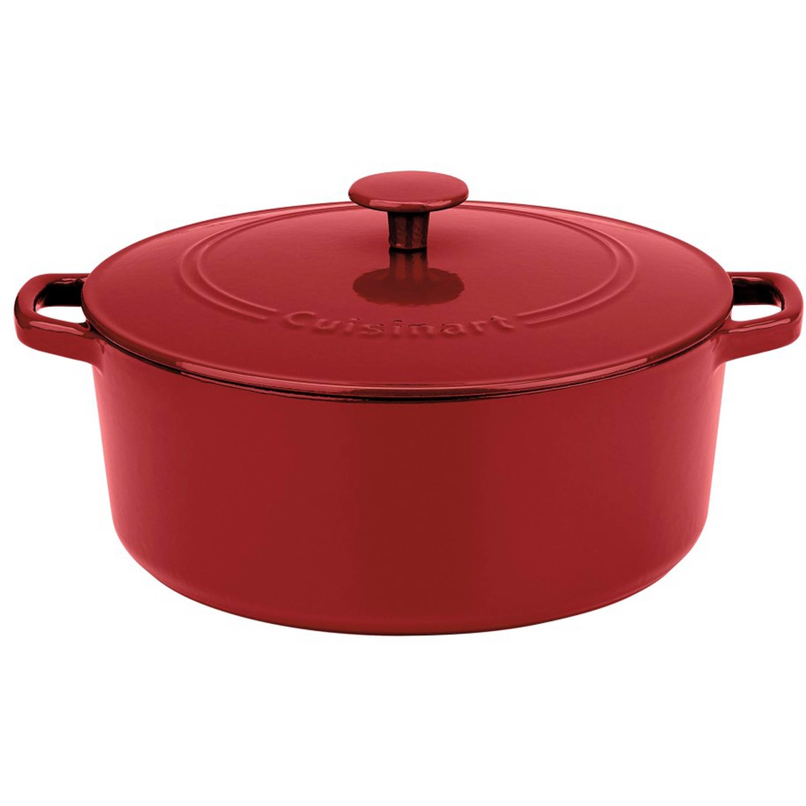  Cuisinart Chef's Classic Enameled Cast Iron 5-Quart Round  Covered Casserole, Cardinal Red: Dutch Oven Cast Iron Enamel: Home & Kitchen