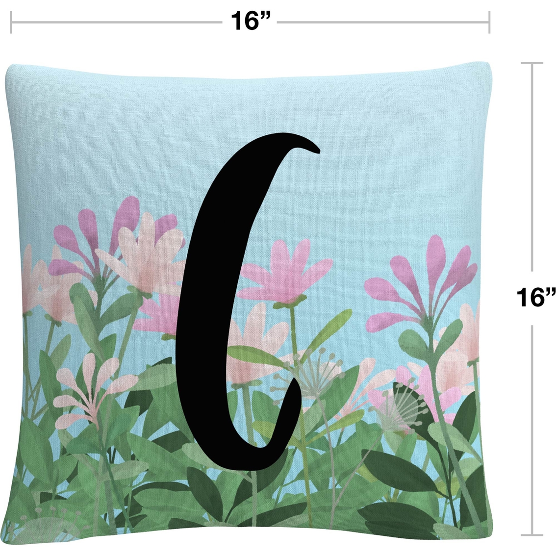 Trademark Fine Art Floral Garden Letter Illustration Decorative Throw Pillow - Image 2 of 4